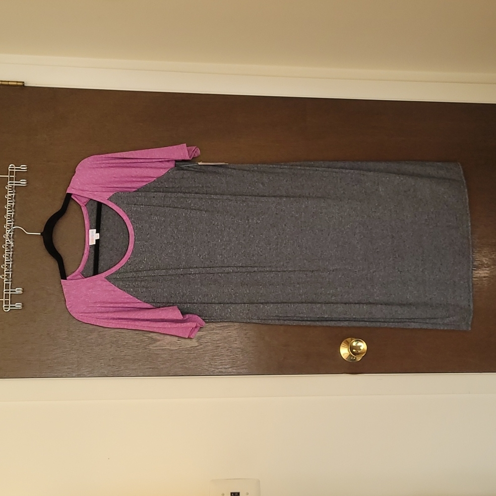 Lularoe Julia XL in Charcoal and Purple